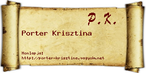Porter Krisztina névjegykártya